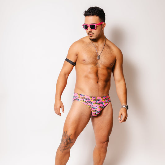 Men's Swim Bikini Brief - Electric Peel
